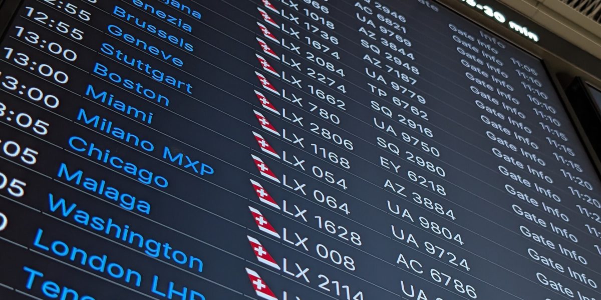 Air travel — departure board