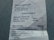 Cost of living — supermarket receipt