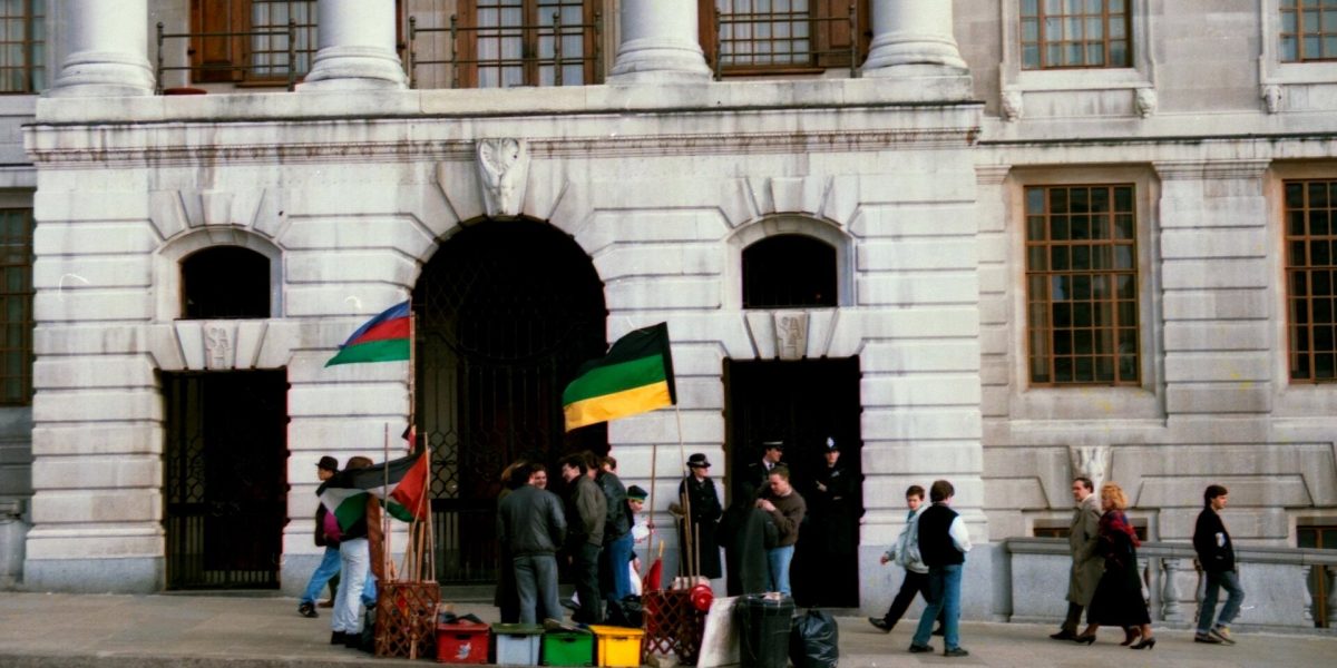 Historic social division — anti-apartheid demonstration