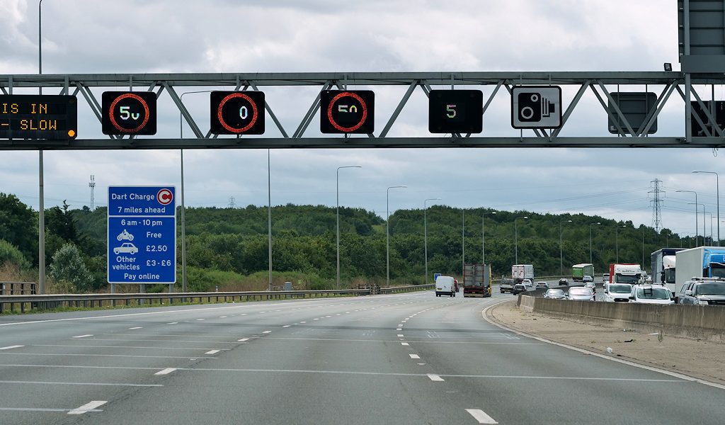 Speed limit changes — motorway