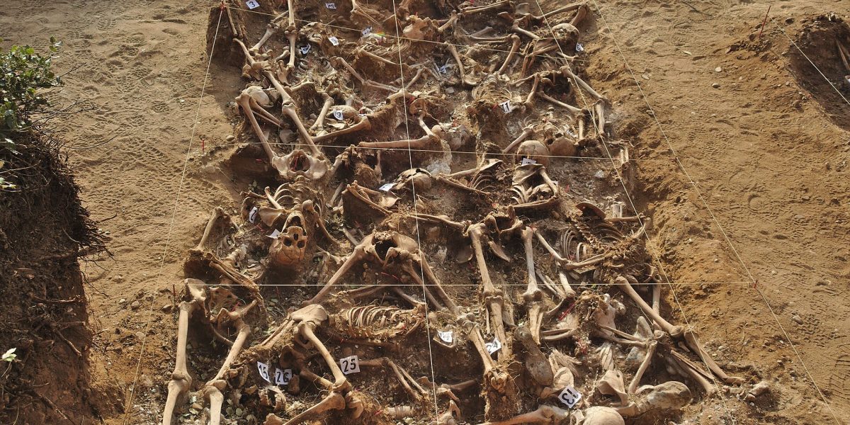 War crimes investigations — mass grave