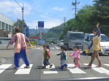 School road safety — children crossing road